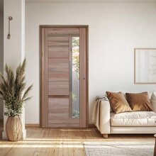 Porta Com Visor Mista Batente Misto 14 Puxador Barra Chata  1