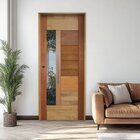 Porta Com Visor Mista Batente Misto Puxador Barra Chata 102x2