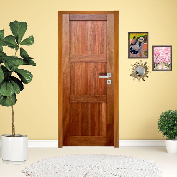 Porta Completa 03 Almofadas Linha Econômica 82x210cm Em Madei