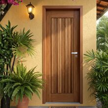 Porta Completa Barcelona 92x210cm Em Madeira Maciça Cedro Ara