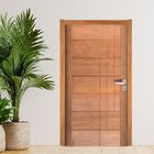 Porta Completa Bbb 03 Frisos 70x210cm Em Madeira Maciça Cedro