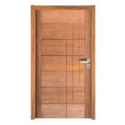 Porta Completa Bbb 03 Frisos 80x210cm Em Madeira Maciça Cedro