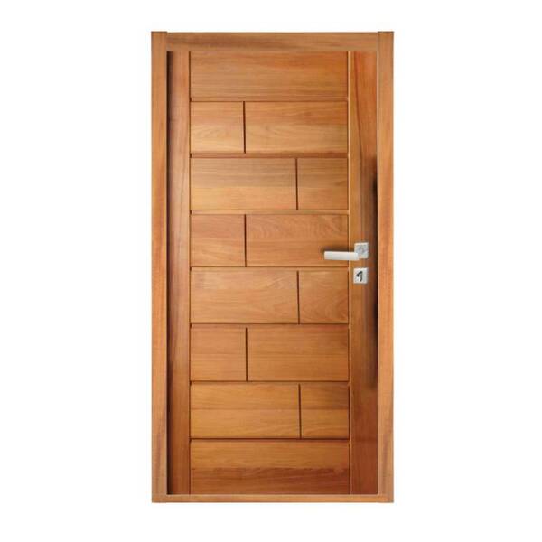 Porta Completa Belga 82x210cm Em Madeira Maciça Tauari