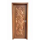 Porta Completa Couro 92x210cm Em Madeira Maciça Cedro Arana