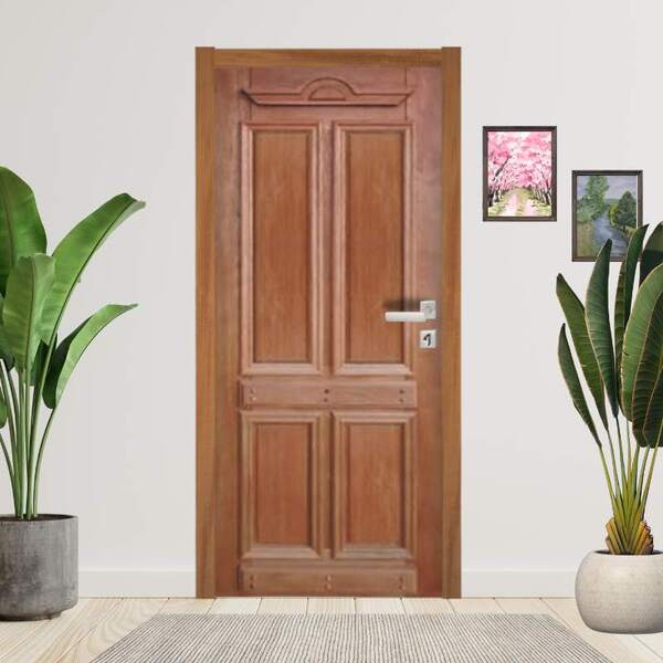 Porta Completa Duquesa Em Madeira Maciça Cedro Arana 80cm X 2