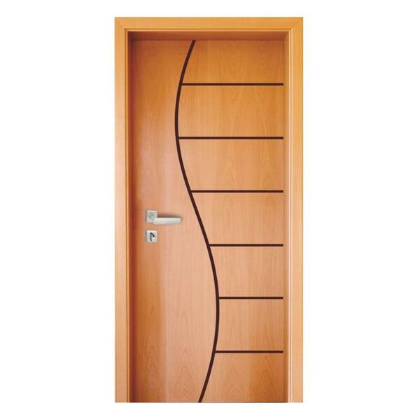 Porta Completa Frisada Modelo 33 Em Madeira Semi Sólida Hdf 9
