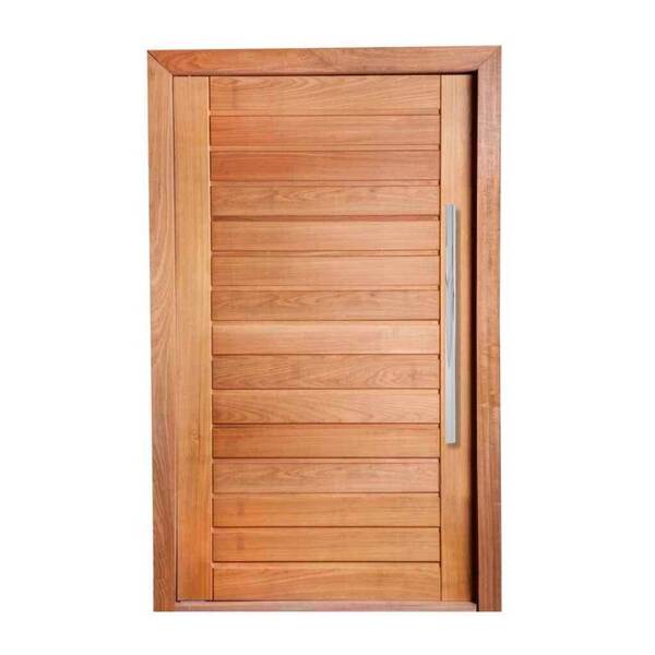 Porta Completa Pivotante Ad01 Em Madeira Maciça Tauari 110cm