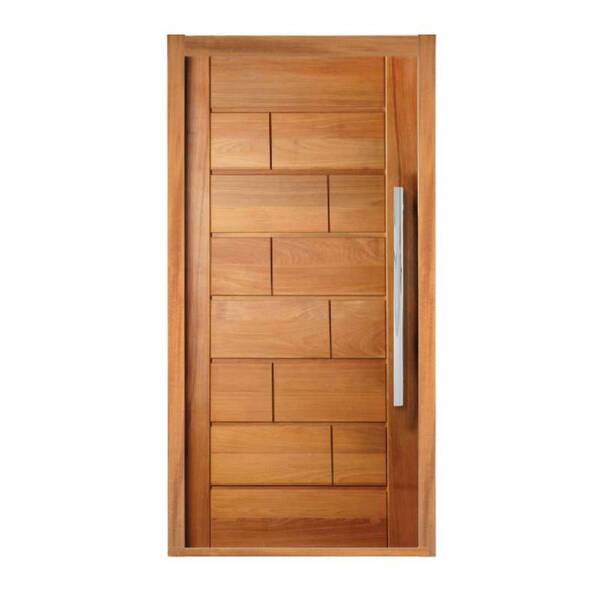 Porta Completa Pivotante Belga Em Madeira Maciça Tauari 112cm