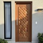 Porta Completa Pivotante Couro 102x210cm Em Madeira Maciça Ce