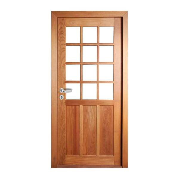 Porta Completa Veneza Com Vidro 82x210cm Em Madeira Maciça Ta