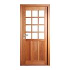Porta Completa Veneza Com Vidro Em Madeira Maciça Tauari 90cm