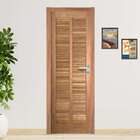 Porta Completa Veneziana Reta 82x210cm Em Madeira Maciça Cedr