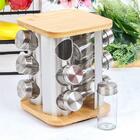 Porta Condimento Bambu Inox 12pc