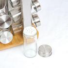 Porta Condimento Bambu Inox 12pc