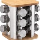 Porta Condimento Bambu Inox 12pc