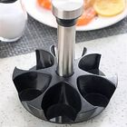 Porta Condimento Giratório 6 Peças Em Aço Inox Vidro Cozinha