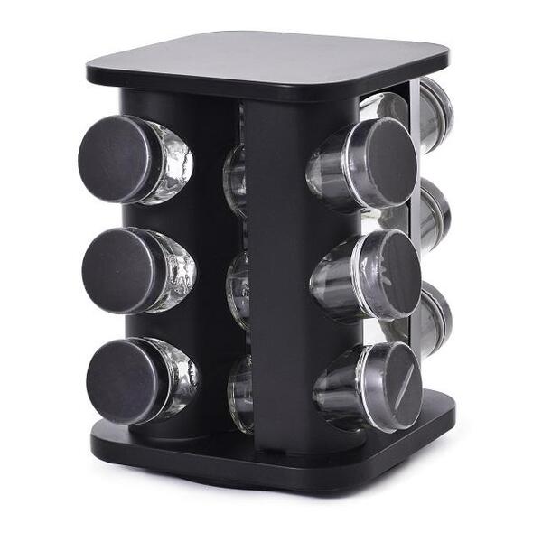 Porta Condimento Preto Inox 12pcs 98gr