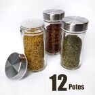 Porta Condimento Tempero Inox Vidro 12 Potinhos Gira Cozinha