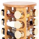 Porta Condimentos Dourado Com Suporte Giratório Bambu 16 Pçs