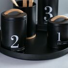 Porta-condimentos Nº1 Metalla 800ml Preto/branco Pote Tampa P