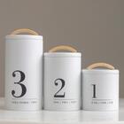 Porta-condimentos Nº3 Pote Branco Ou Preto 1750ml Metal Yoi B