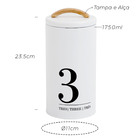 Porta-condimentos Nº3 Pote Branco Ou Preto 1750ml Metal Yoi B