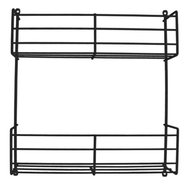 Porta Condimentos Temperos Duplo Multiuso Aramado Preto Preto