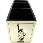 Porta Controle Cinco Divisões New York 10 X 22 Cm Bege E Preto