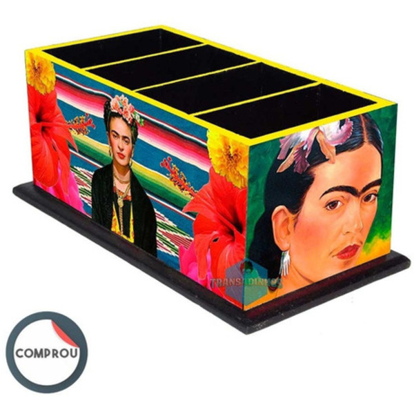 Porta Controle Decoração  Frida Kahlo + Porta Treco M.2