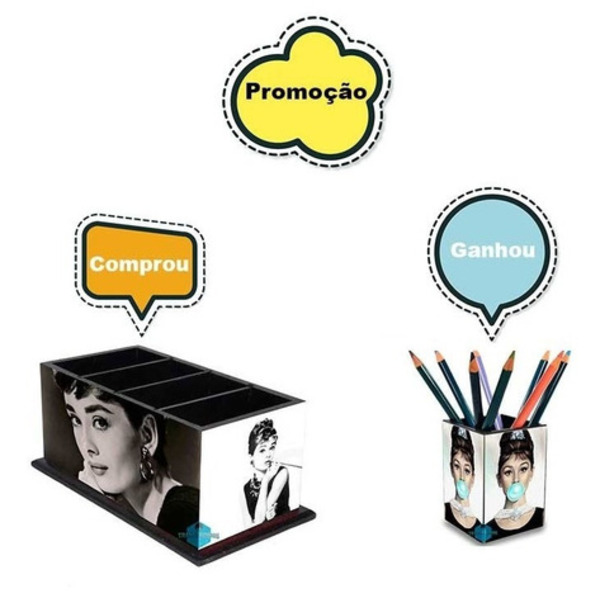 Porta Controle Decoração Audrey + Porta Treco