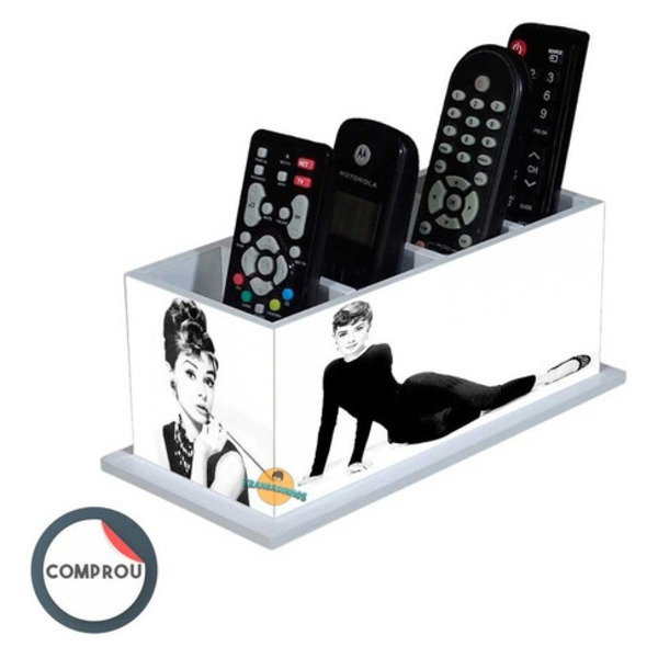 Porta Controle Decoração Branco Audrey + Porta Treco