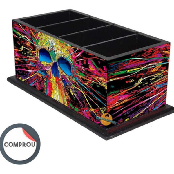 Porta Controle Decoração Caveira Mexicana + Porta Treco M.7