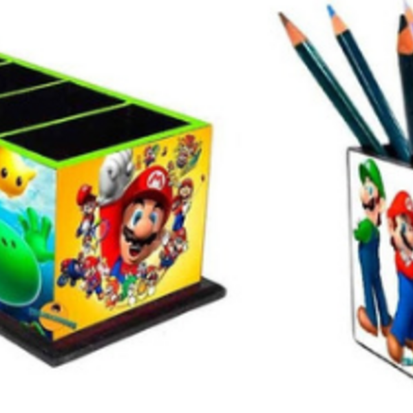 Porta Controle Decoração Super Mário Bros + Porta Treco