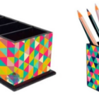 Porta Controle Decoração Vintage Triangulos + Porta Treco