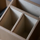 Porta Controle Remoto Couro Sintético Bege 3 Divisorias Th007