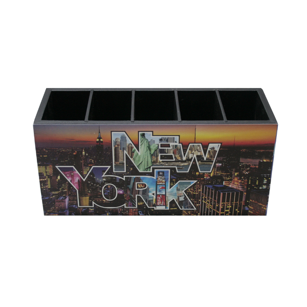 Porta-controle Remoto New York 5 Divisórias Preto