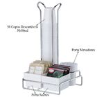 Porta Copos 50 E 80ml Com Porta Sachês Colheres Branco