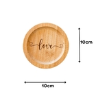 Porta Copos De Bambu Redondo Love Kit 6 Peças - Love