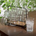 Porta Copos De Madeira E Aço Para Mesa - Stolf