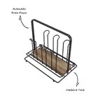 Porta Copos De Madeira E Aço Para Mesa - Stolf