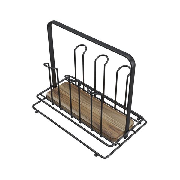 Porta Copos De Madeira E Aço Para Mesa - Stolf