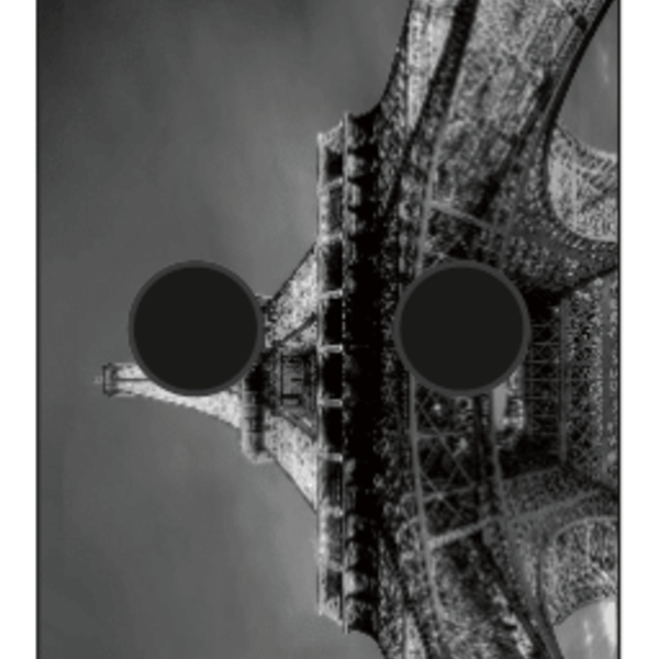 PORTA-COPOS ESTEIRA DE SOFÁ TORRE EIFFEL B & W