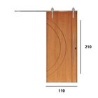 Porta Correr 10 Trilho Soft Aparente Puxador Tubo 60cm 110cm