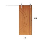 Porta Correr 10 Trilhos Soft Aparente Puxador Tubo 80cm 72x21