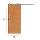 Porta Correr 11 Trilhos Soft Aparente Puxador Tubo 80cm 72x21