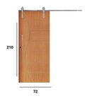 Porta Correr 12 Trilho Soft Aparente Puxador Tubo 80cm 72cm X