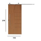Porta Correr 134 Trilho Soft Aparente Puxador Tubo 60cm 110cm