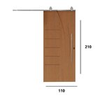 Porta Correr 134 Trilho Soft Aparente Puxador Tubo 60cm 110cm