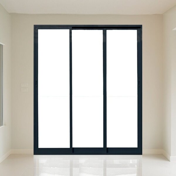 Porta Correr 3 Folhas 150cm X 215cm Vidro Temperado 6cm Fábri