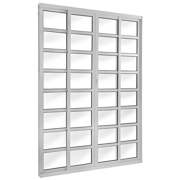 Porta Correr 4 Folhas Móveis Central Com Travessa Topsul 210x